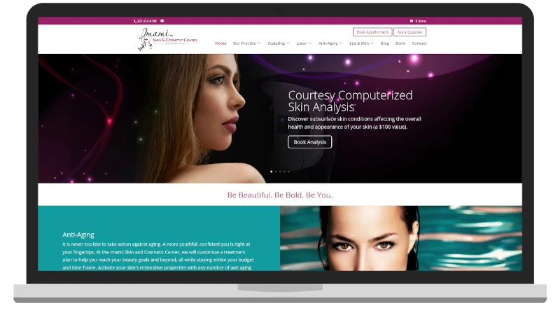 Imami Skin & Cosmetic Center website